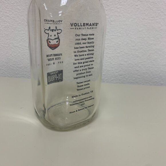 BOTTLE -32oz VOLLMANS FARMS TX-PROUD glass milk bottle LIMITED ED A2A2 Root Beer - Picture 11 of 15